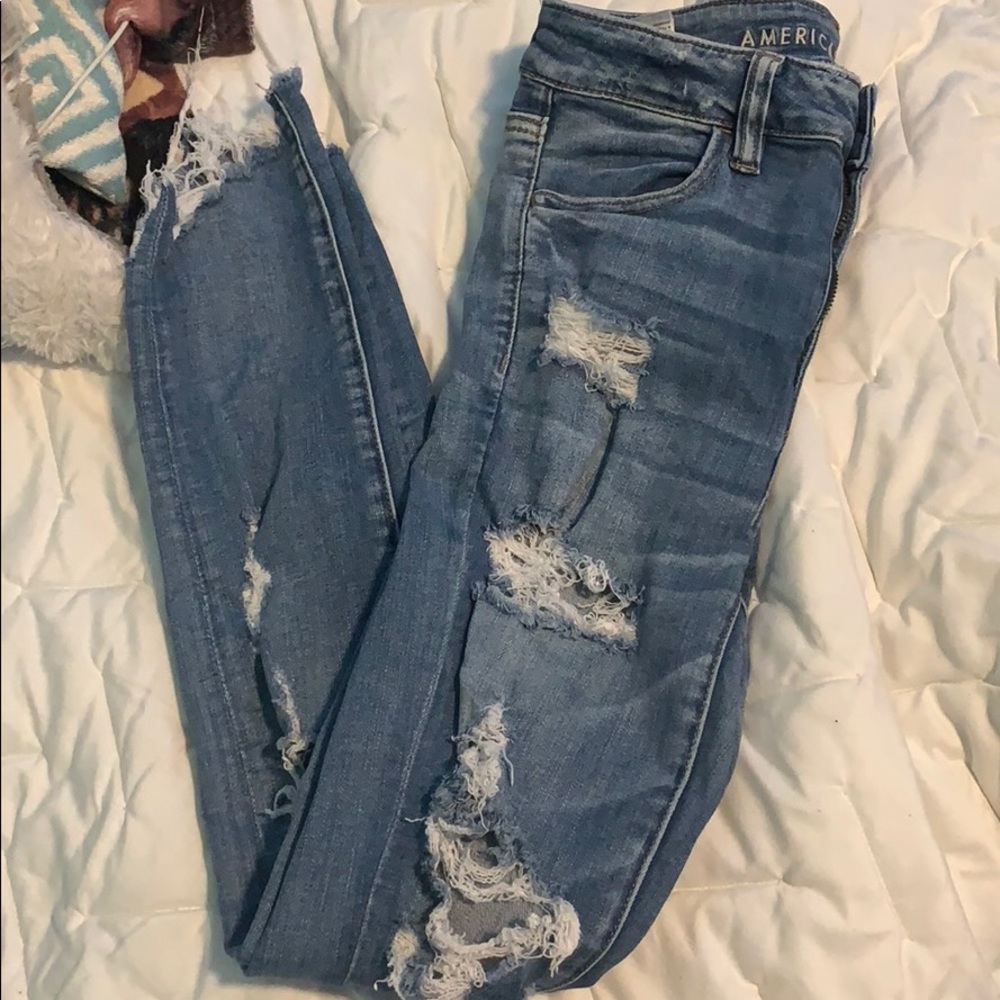 Skinny Ripped American Eagle Jeans Size 6